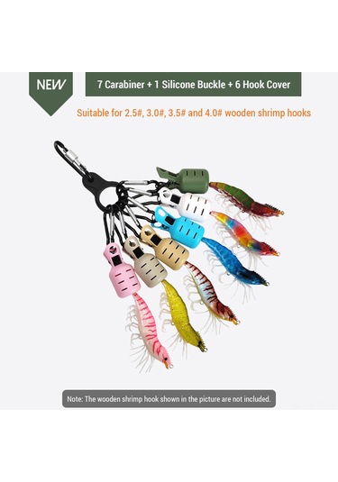 Jeehugo 6 Renkli Abs Malzeme İğne Koruması Seti: 6 Adet Korumalı Kapak, 7 Adet Karabiner Ve 1 Adet Silikon Kanca - 5.3x2.5cm Boyutunda