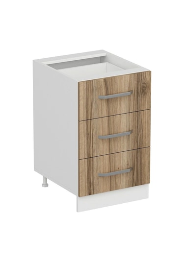 Minar Mutfak Alt Modül 3ç Nray 50cm Dolap Beyaz/dore - D1