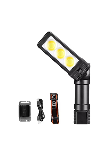 Şarjlı Mıknatıslı Çalışma Lambası Kafa Işığı &amp Led Aydınlatma Wt-706 ANTRASİT