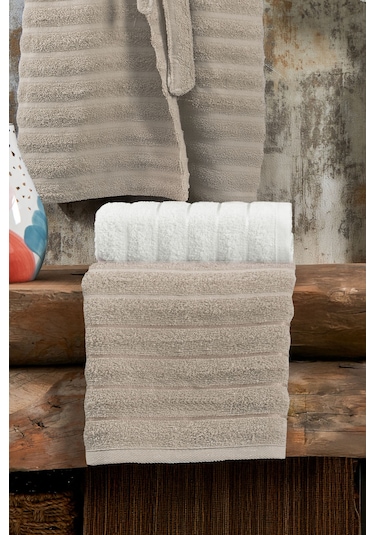 Elart Soft Bornoz Aile Seti Hamam Seti 4 Parça 70x135 Cm Bej-krem Bej