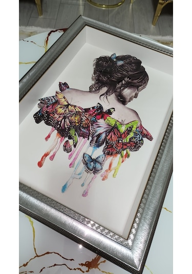 Kelebekli Kız 35 X50 Rölyef Tablo