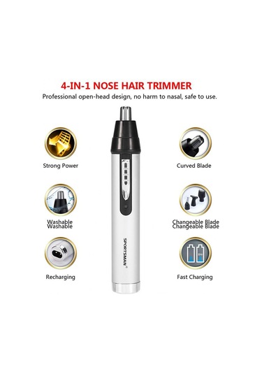 Sportsman SM-418 Elektrikli Mini Tıraş Kaş Burun Saç Düzeltici Beyaz