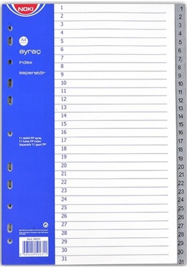 Noki 59231 Seperatör Ayraç 1-31 Rakamlı
