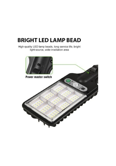 Tongxida 72 Smd 108 Cob Uzaktan Kumandalı Hareketli Güneş Enerjili Led Bahçe Duvar Lambası - Su Geçirmez