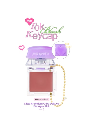 Ciltte Kremden Pudra Dokuya Dönüşen Allık Perıpera Tok Blush Keycap 25 Nectar Flush