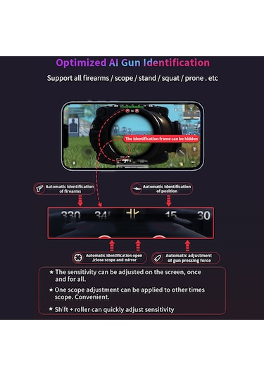 Ximistore9 M16 Bt5.1 Kablosuz Fare Klavye Dönüştürücü - Aı Otomatik Atış Kontrolü Ve Akıllı Tıklama Özelliği