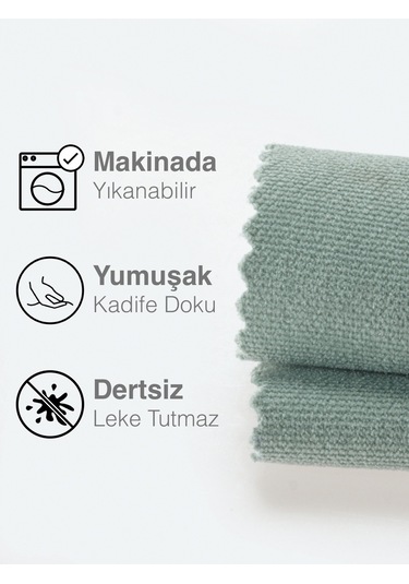 Kadife Dokulu Sis Mavisi Rengi Daily Series Runner 40 X 140 Sis Mavisi