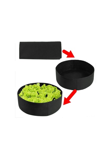 Yifomall Siyah 127x30cm Dairesel Felt Bitki Yetiştirme Çanta, Bahçe Ve Bahçıvanlık İçin Besin Depolama Torbası, Çimlenme Ve Sebze Yetiştirme Aracı
