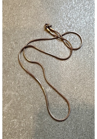 Kyoto Dizayn Snake Model Rose Gold Renk Şık Tasarım 316l Çelik 50cm Kolye Rose Gold
