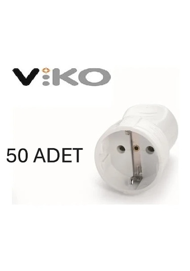 Viko Topraklı Dişi Fiş - Beyaz 50 Adet