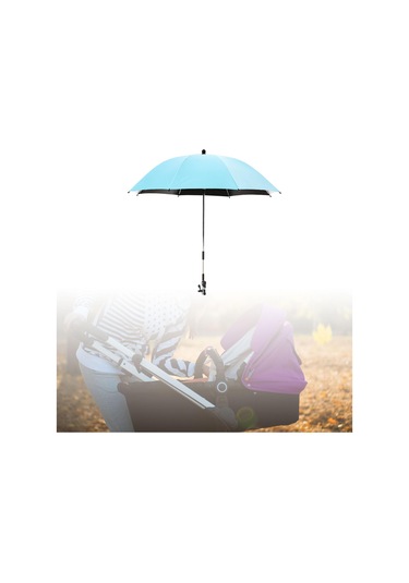 Suntek Bebek Arabası Şemsiyesi Kelepçeli Seyahat Yaz Açık Mavi Mavi