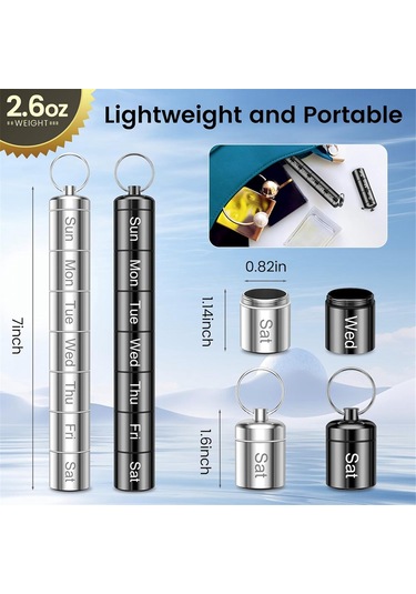 Anjiexun Günde 2 Kez Kullanılabilen 2'li Paket Haftalık Hap Düzenleyici, Taşınabilir Küçük Hap Kutusu Diğer