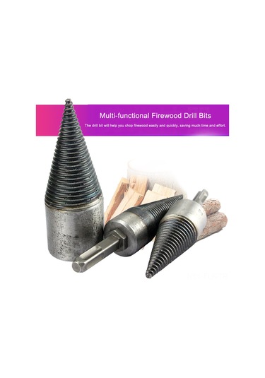 Xindoker Ev, Kamp Ve Çiftlik İçin Elektrikli Matkap Uyumlu Odun Bölme Aleti - Hızlı Ve Kolay Kuru/ince Odun Bölme, 30mm Yuvarlak Saplı Çelik Uç