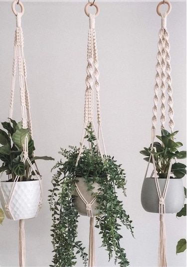 Floralmacramedesign 3 Lü El Yapımı Makrome Saksılık