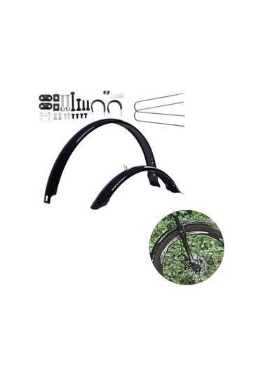 Trendooze Homyl Bisiklet Ön Ve Arka Çamurluk Takımı 26 Inç Siyah Lastik İçin Siyah