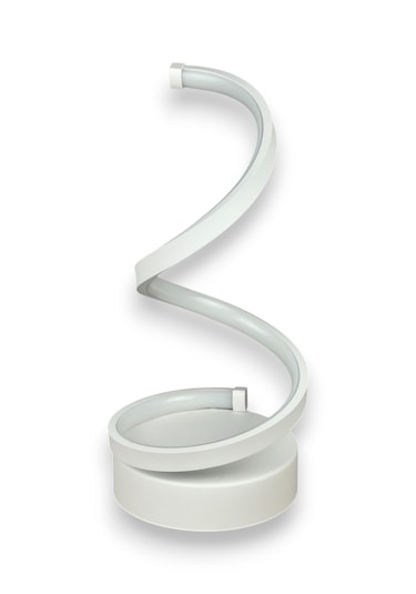 Lara Beyaz Renk Gün Işığı Led Işıklı Modern Tasarım Masa Lambası Beyaz