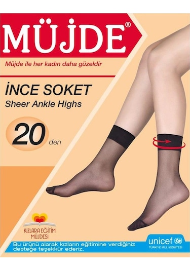 3'Lü Müjde Ekonomik Ince Soket Tül Çorap