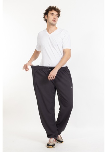 Büyük Beden Erkek Eşofman Altı Cepli Fermuarlı Blr-08- Antrasit