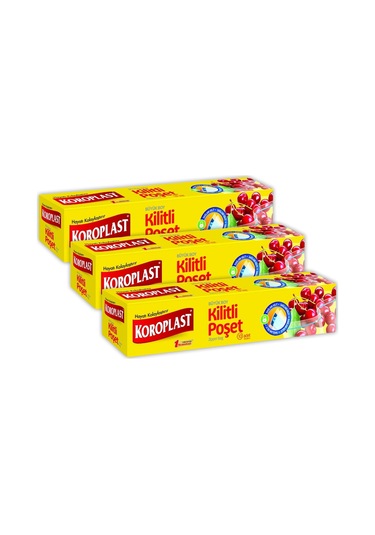 Koroplast Kilitli Buzdolabı Poşeti Büyük Boy 3 x 10'lu 26 x 28 CM