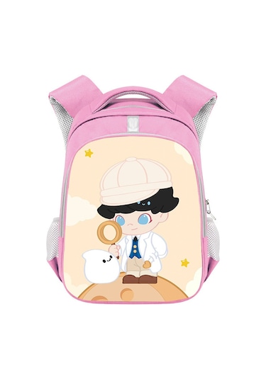 Bubblemall, İlkokul Öğrencileri İçin Şık Ve Büyük Kapasiteli Çift Omuzlu Çocuk Çantası, Moda Ve Rahat Tasarım Mavi - Bordo