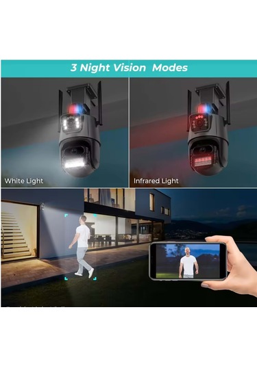 Yeni 8mp 8k Ptz Wifi Ip Kamera Çift Lens Aı Hareket Algılama