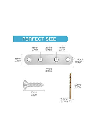 Düz Braket Açı Kodu Düz Parça Raf Braketi Metal Braket