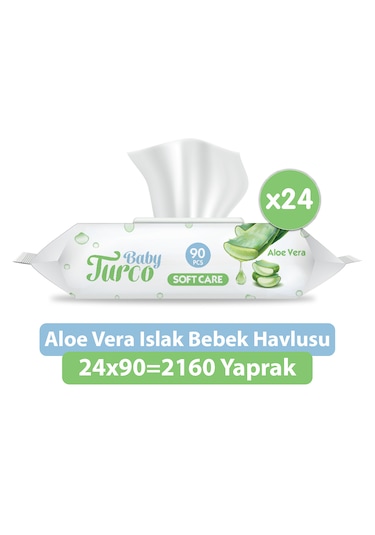 Baby Turco Softcare Aloe Vera Islak Bebek Havlusu 24 x 90 Yaprak