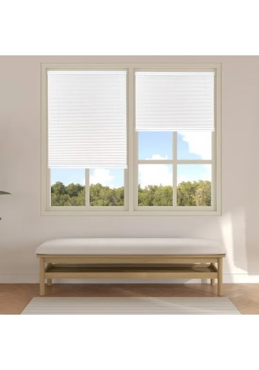 Beyaz 09-01 Plise Perde - Katlanır Cam Balkon Perdesi Beyaz