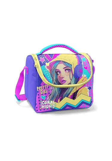 Coral High Lavanta Turkuaz Kulaklıklı Kız Isı Yalıtımlı Beslenme Çantası