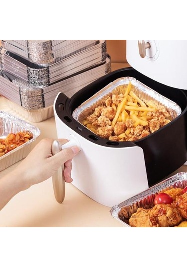 10/30 Adet Tek Kullanımlık Alüminyum Folyo Su Yağ Geçirmez Kare Pişirme Folyo Kutusu Yüksek Sıcaklık Dayanımı Fırın Tepsisi 10 Diğer