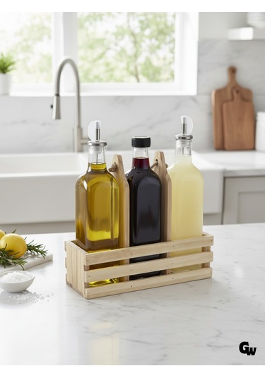 Ahşap Doğal 3lü Set Yağdanlık Ve Sosluk Takımı Set Ihlamur - Kavak 1 Set Ahşap