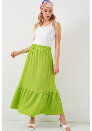 1886 Uzun Örme Etek - E.yeşil Yeşil