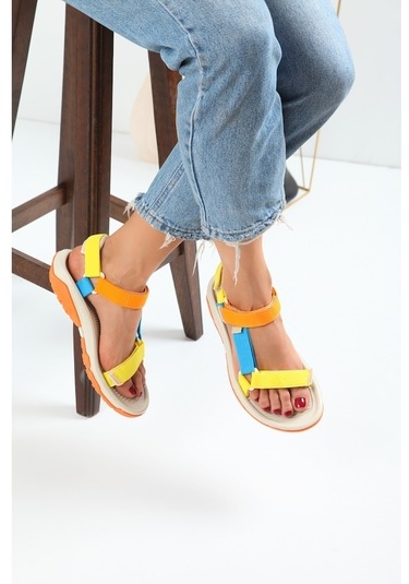 Imershoes Erkek Günlük Step Sandalet Düz Taban Cırtlı Spor Yazlık - 497212327 Siyah