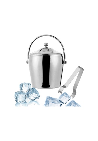 Homyl Barbekü Bar Partisi Için Çift Duvar Buz Kovası İçecek 1.2l Gümüş Çok Renkli