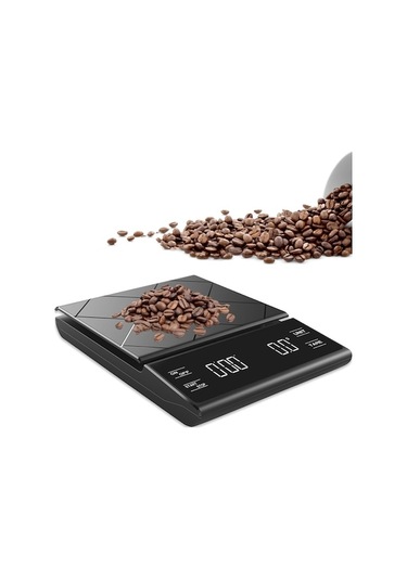 Ek6012 A El Filtre Kahve Ve Pasta Pişirme Terazi: Zamanlayıcı, Led Ekran, Tare Fonksiyonu, 0.1g Hassasiyetli, Taşınabilir Dijital Terazi Siyah Siyah