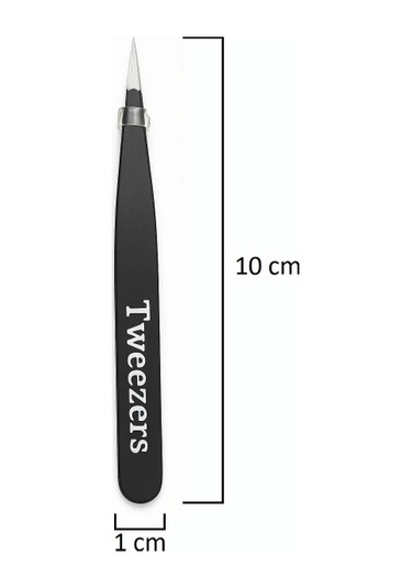 Twiezers Twzset3001 Deri Çantalı 3'lü Paslanmaz Çelik Cımbız Seti - Siyah/siyah