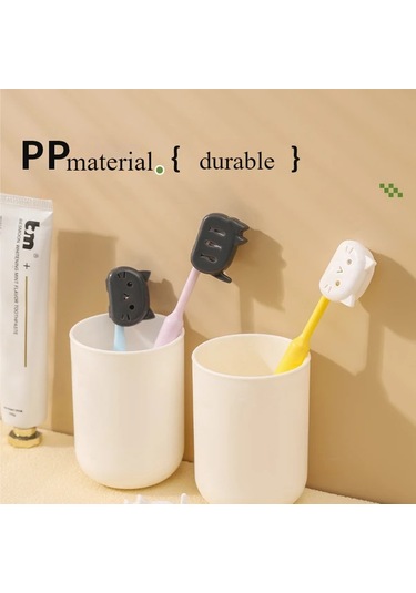 Willowhaven 4'lü Diş Fırçası Başlığı Kılıfı: Sevimli Kedi Şeklinde, Seyahat Ve Hijyen Kılıfı