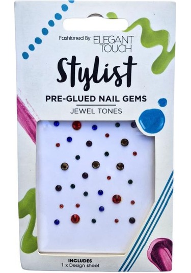 Elegant Touch Stylist Jewel Tones Hazır Yapışkanlı Tırnak Taşları Renkli Kristal Renk