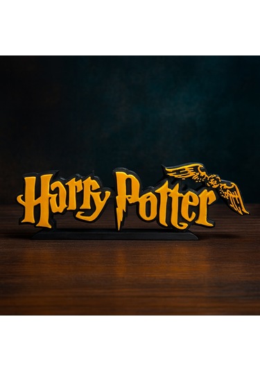 Harry Potter Yazılı 3d Dekoratif Obje 20cm Masaüstü Süs Ve Duva