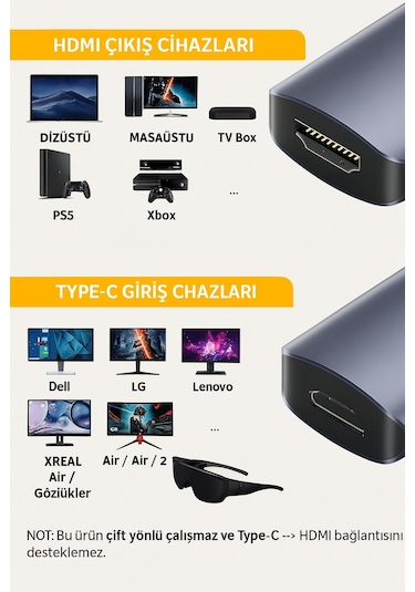 Xreal Adapter 4k-60hz Xreal Type-c To Hdmi Adaptörü Konsoltech