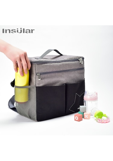 Jialan Anne Bebek Bezi Çantaları Anne Büyük Kapasiteli Seyahat Gri