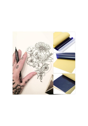 Shineyee 50 Adet A4 Boyutlu Dört Katlı Dövme Şablon Kağıdı - Termal Transfer Kâğıdı, Kaliteli Mürekkep İçerikli