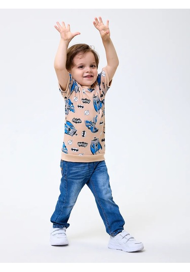 Little Forest Erkek Çocuklar İçin Pamuklu Kısa Kollu Takımı 3 Parça 460750157 Bej