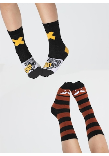 Casabony Fox&dino 2'li Paket Erkek Çocuk Çorap-desenli Çok Renkli