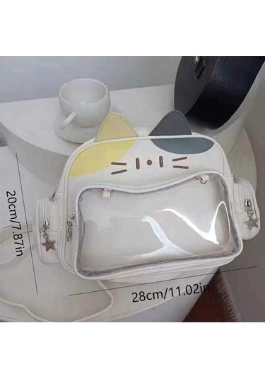 Dancemonkey Style Sırt Çantası Şeffaf Pu Moda Kese Sevimli Itabag Fermuarlı Cep Çantası Çok Renkli