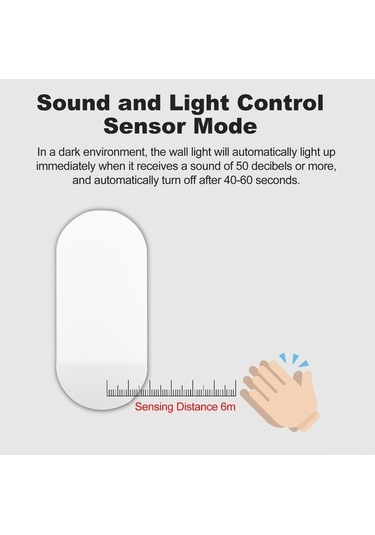 Besthome1 8w 6500k Akıllı Ses Işık Kontrollü Duvar Lambası, Nem Suya Dayanıklı Koridor Merdiven Otomatik Tetiklemeli Diğer