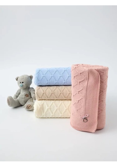 Mk Accessories Bebekler İçin Örgü Pike Battaniye 90/95 Cm 269118682 Tozlu Pembe