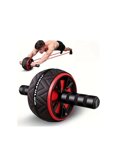 Elmpaly Kırmızı Ev Sporu Karın Kası Jantı - Taşınabilir Göğüs Ve Üst Vücut Antrenman Aleti