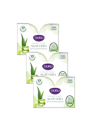 Duru Hydro Pure Aloe Vera Şeffaf Duş Bakım Sabunu 3 x 270 G