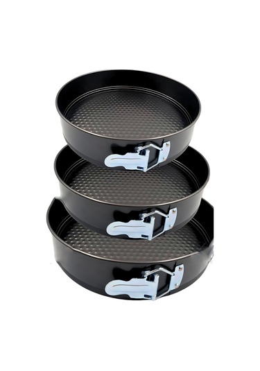 Maiyame "3'lü Çıkarılabilir Yuvarlak Pişirme Tepsisi Seti - Yapışmaz, Fırın Ve Ocak Uyumlu" Gri